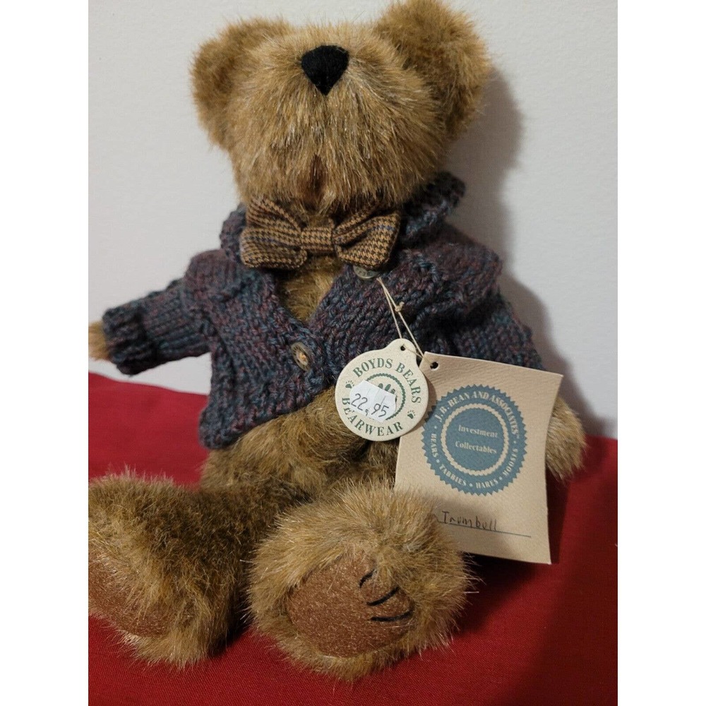 Vintage 1998 BOYDS Bear Mr Trumbull Jointed Bear Sweater Bow Tie J B Bean